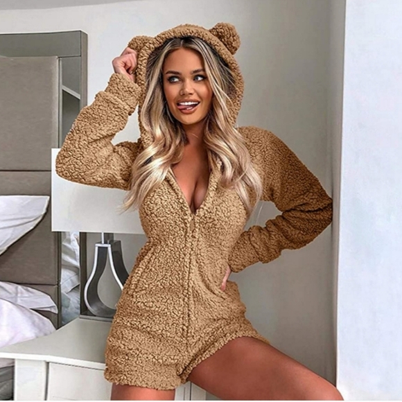 No brand Jackets & Blazers - Teddy Bear Hoodie Romper